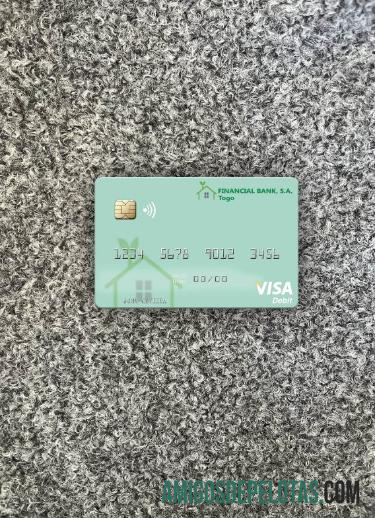 Cartão de débito Visa do Togo Financial Bank Photolook Front exemplo